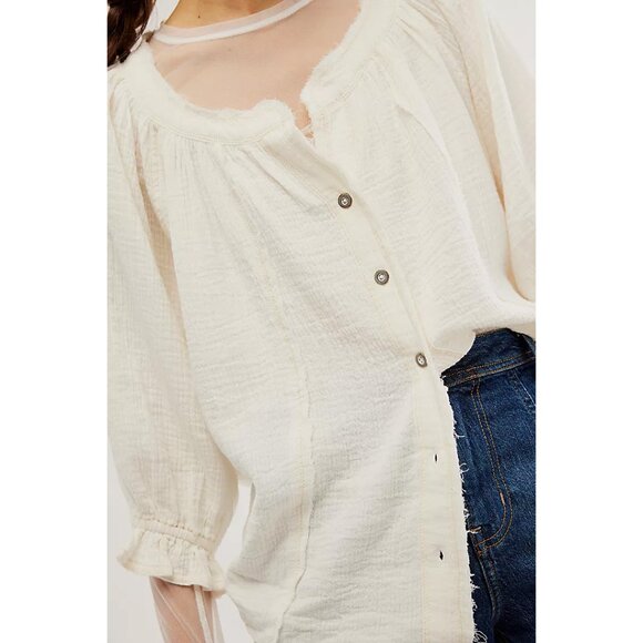 🆕 FREE PEOPLE Lucy Solid Swing Top / Optic White - Picture 11 of 16